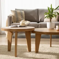 Amaia Ensemble de 2 tables basses en bois massif de manguier^Banak Hot