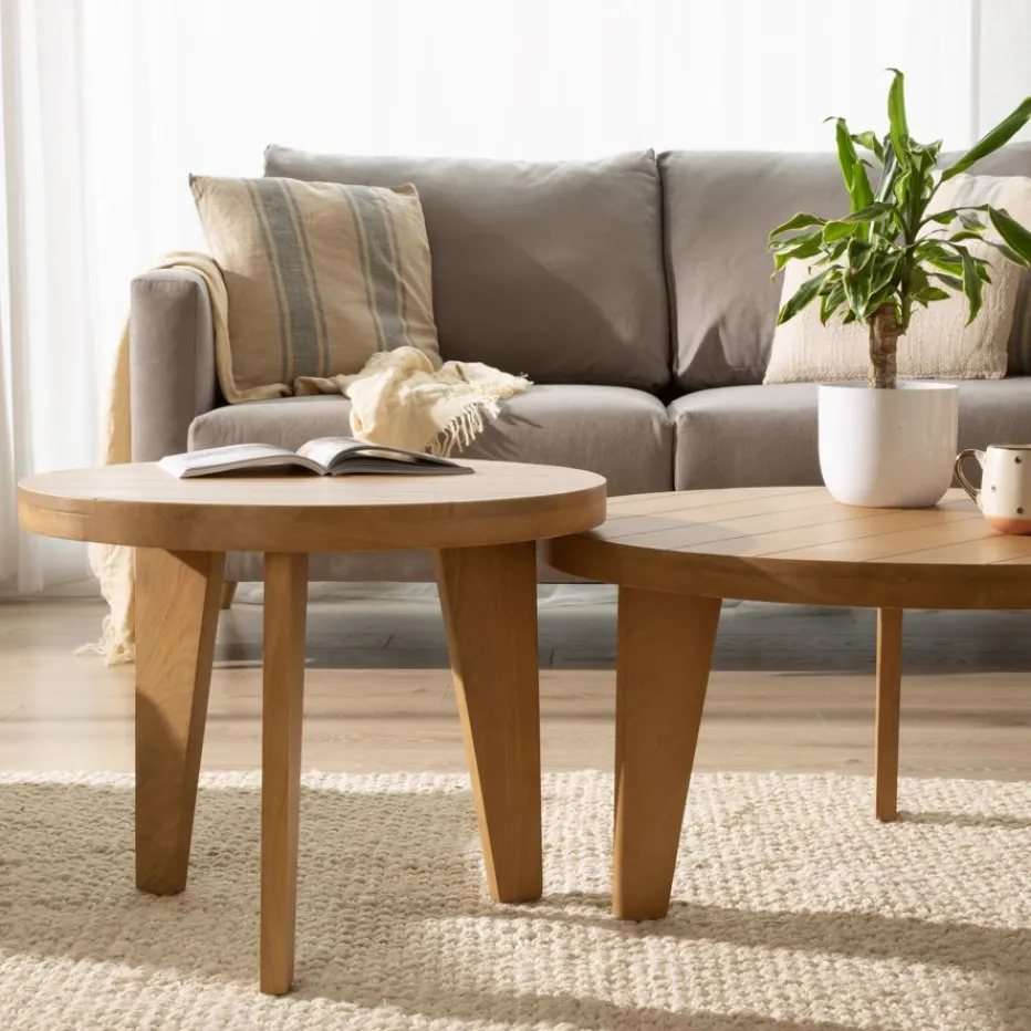 Amaia Ensemble de 2 tables basses en bois massif de manguier^Banak Hot