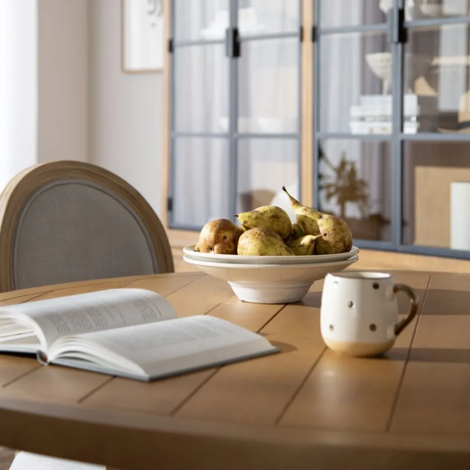Amaia Table à manger ronde en bois massif de manguier^Banak Outlet