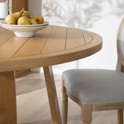Amaia Table à manger ronde en bois massif de manguier^Banak Outlet