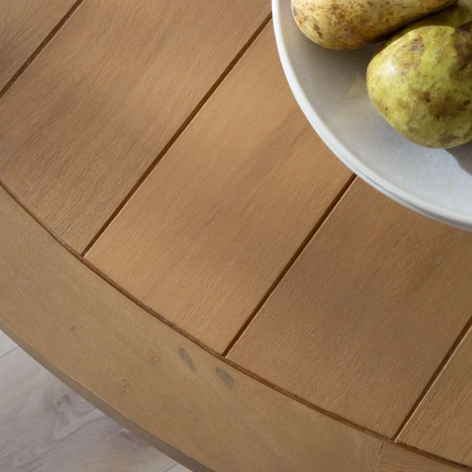 Amaia Table à manger ronde en bois massif de manguier^Banak Outlet
