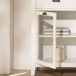 Avelin Buffet étroit blanc et naturel^Banak Clearance