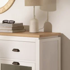 Avelin Buffet étroit blanc et naturel^Banak Clearance