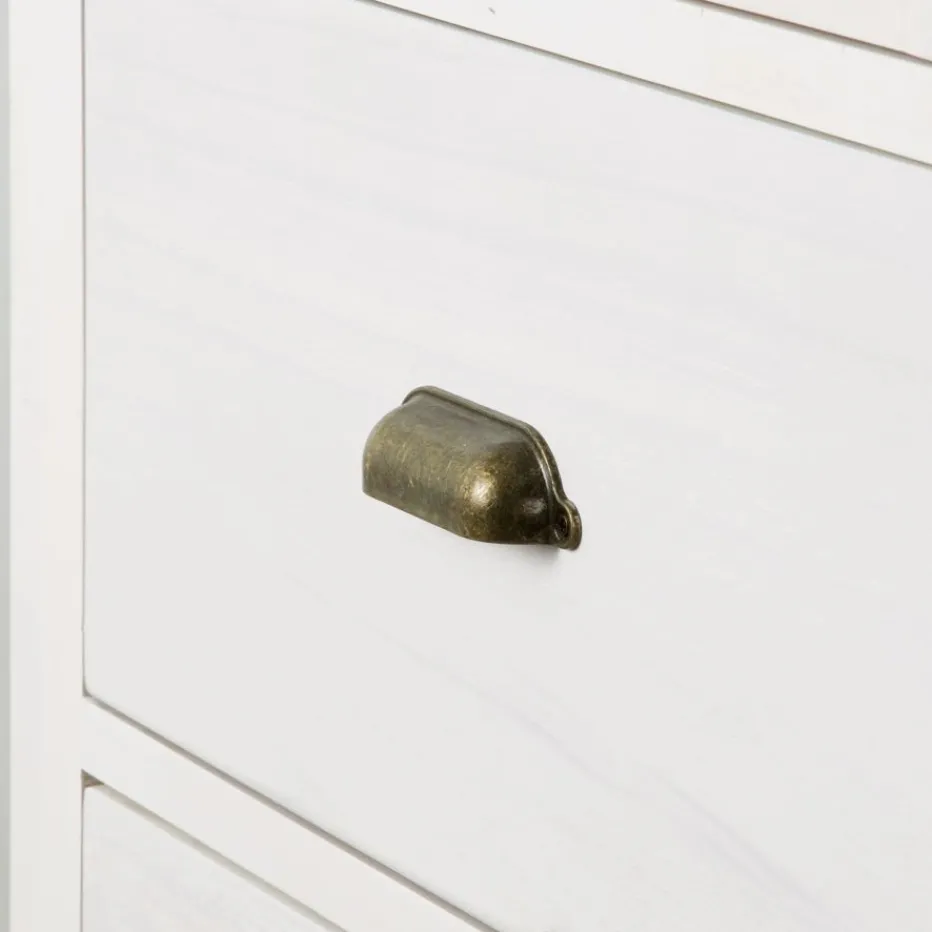 Avelin Vitrine en bois blanc et naturel^Banak Clearance