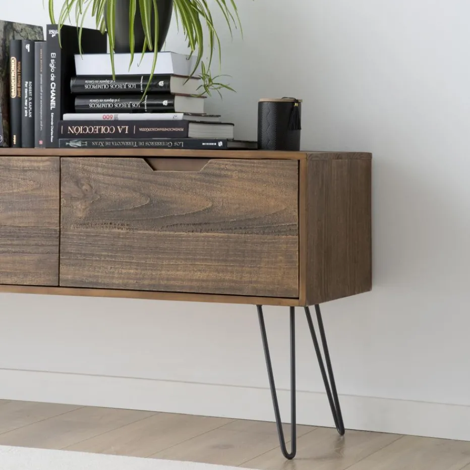 Baltic Meuble tv en bois massif et métal^Banak Outlet
