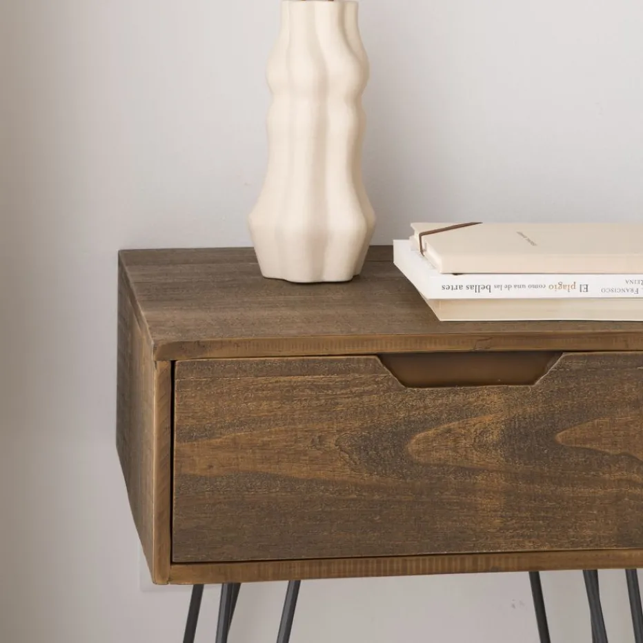 Baltic Table de nuit en bois massif et métal^Banak Sale