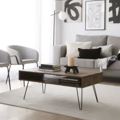 Baltic Table en bois massif et métal^Banak Sale