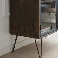 Baltic Vitrine en bois massif et métal^Banak Sale