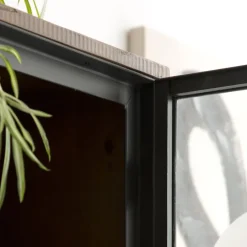 Baltic Vitrine en bois massif et métal^Banak Sale