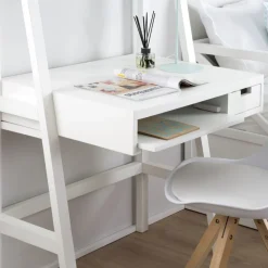 Bassay Bureau en bois laqué blanc avec tiroirs et étagère^Banak Best