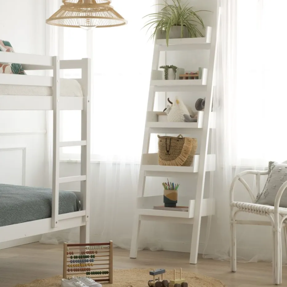 Bassay étagère échelle en bois laqué blanc^Banak Hot