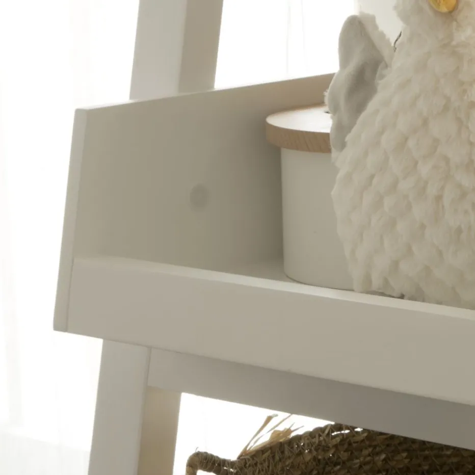 Bassay étagère échelle en bois laqué blanc^Banak Hot