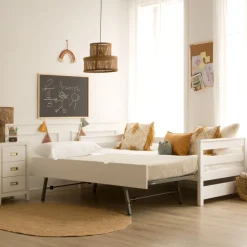 Bemy Lit nid pour matelas de 90x190 laqué en blanc^Banak Hot