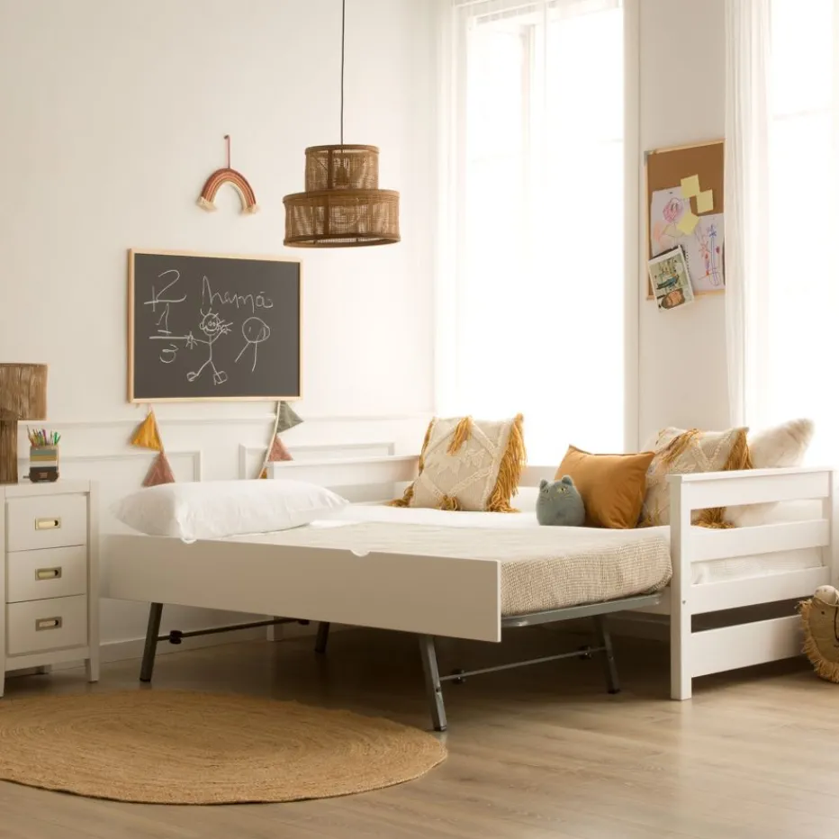 Bemy Lit nid pour matelas de 90x190 laqué en blanc^Banak Hot