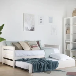 Bemy Lit nid pour matelas de 90x190 laqué en blanc^Banak Hot