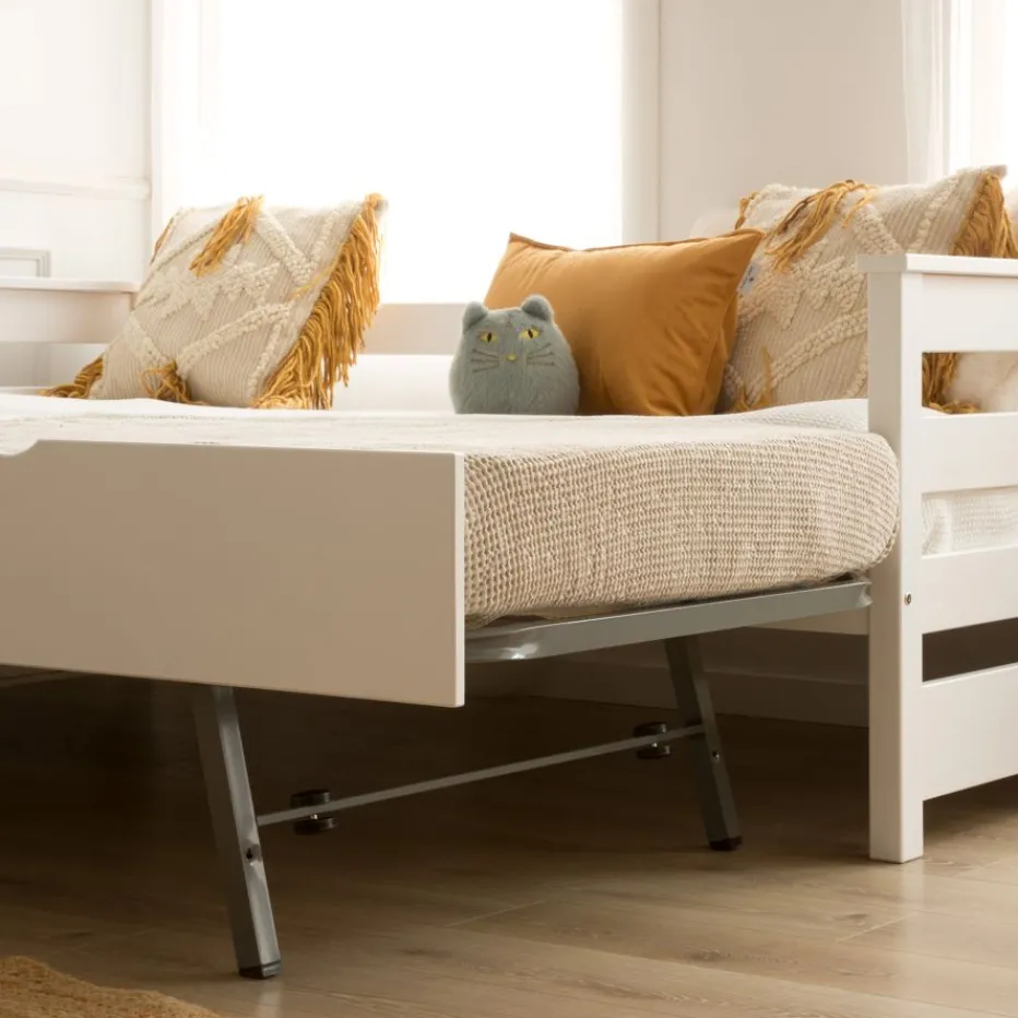 Bemy Lit nid pour matelas de 90x190 laqué en blanc^Banak Hot