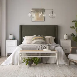 Berek Tête de lit velours côtelé pour lit de 15^Banak