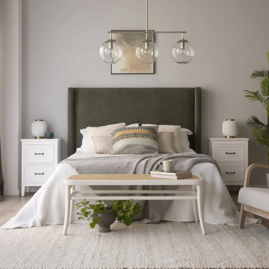 Berek Tête de lit velours côtelé pour lit de 15^Banak