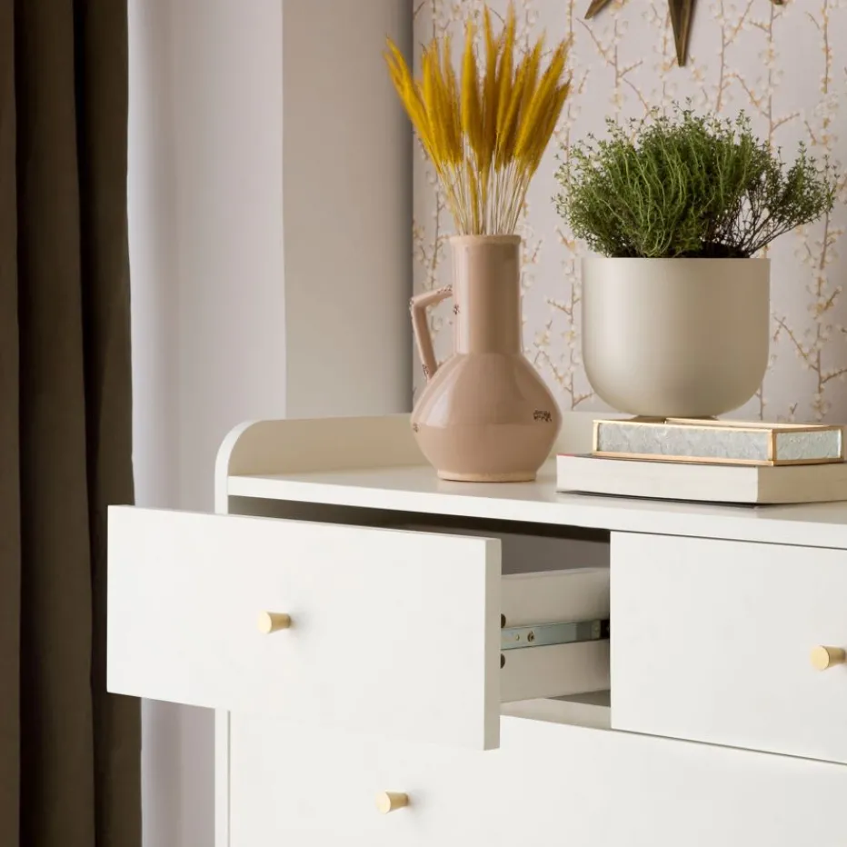 Berna Commode en bois laqué blanc^Banak Discount