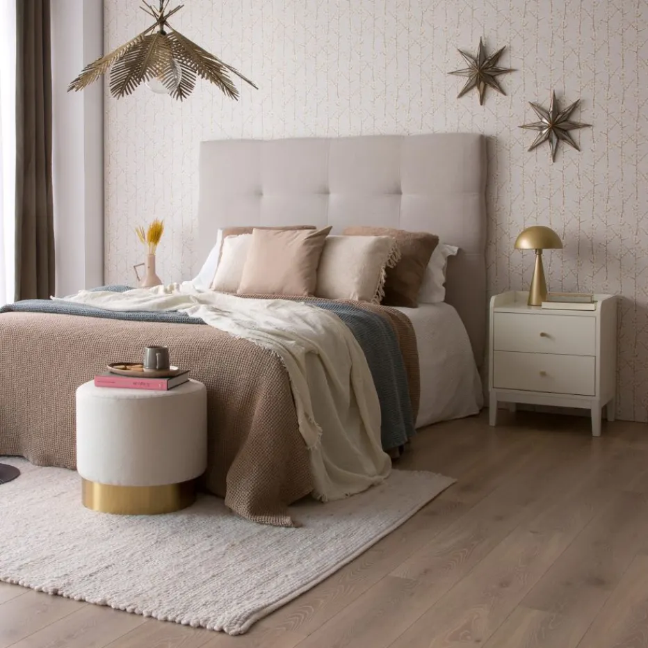 Berna Table de chevet en bois laqué blanc^Banak Online