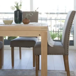 Blay Table à manger extensible carrée 90/180 en bois couleur naturelle^Banak