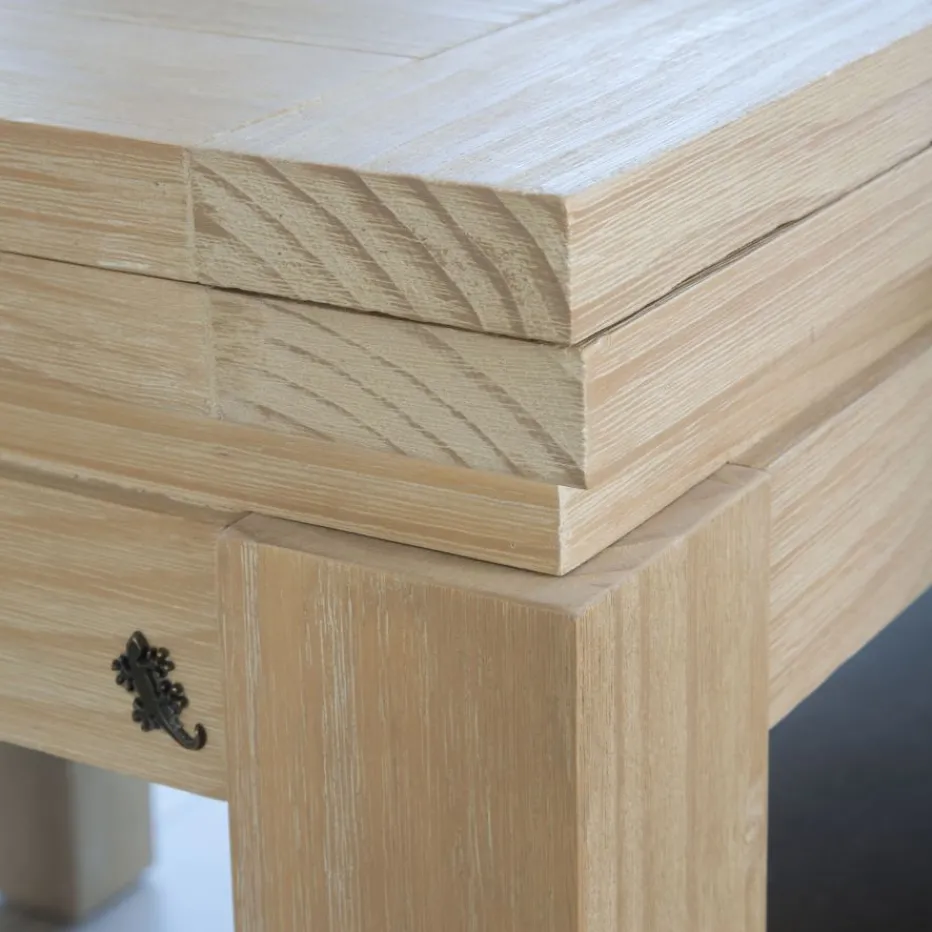 Blay Table à manger extensible carrée 90/180 en bois couleur naturelle^Banak