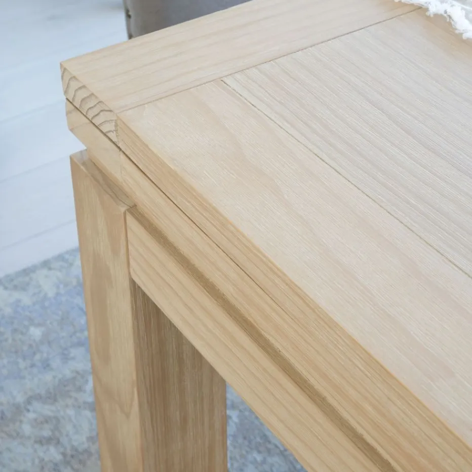 Blay Table à manger extensible carrée 90/180 en bois couleur naturelle^Banak