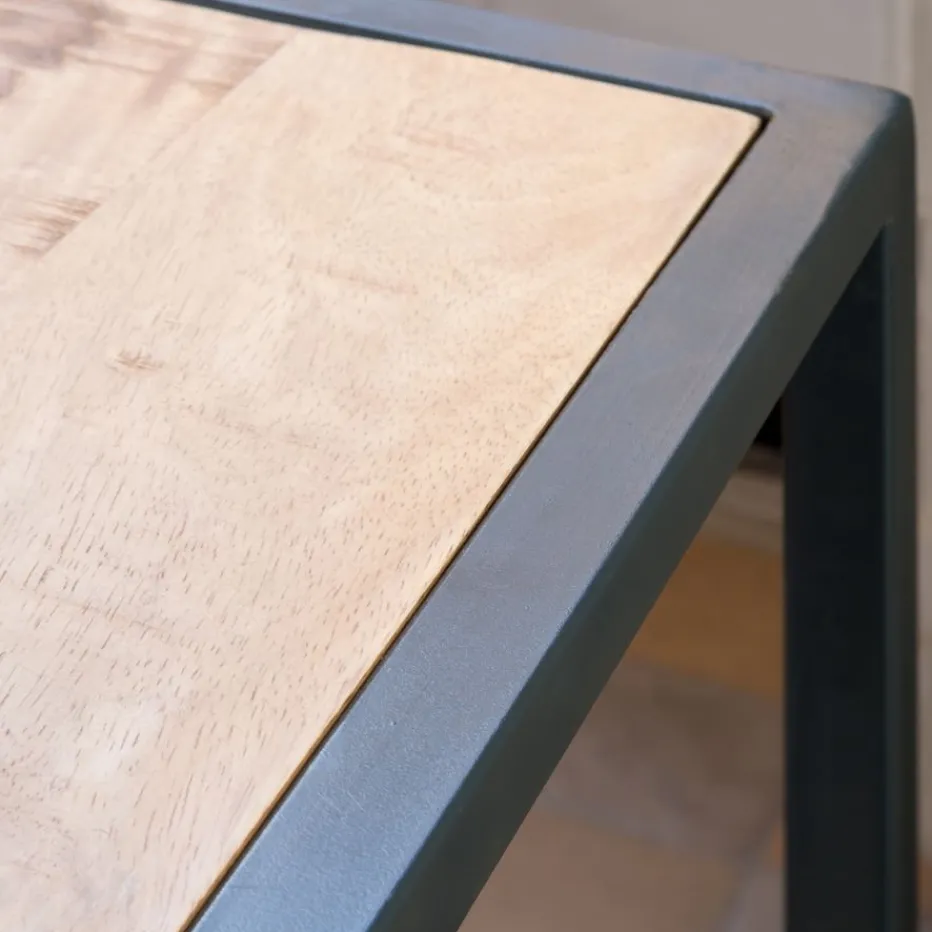 Boston Table d'appoint en bois massif de manguier et métal^Banak Clearance