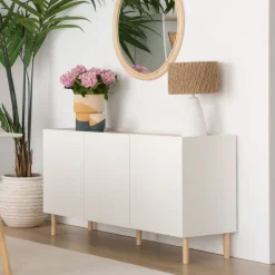 Canes Buffet bas blanc mat et naturel duna^Banak Clearance