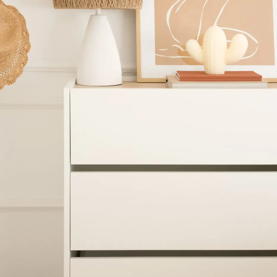 Canes Commode blanc mat et naturel duna^Banak Online
