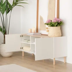 Canes Meuble tv petit blanc mat et naturel duna^Banak Sale