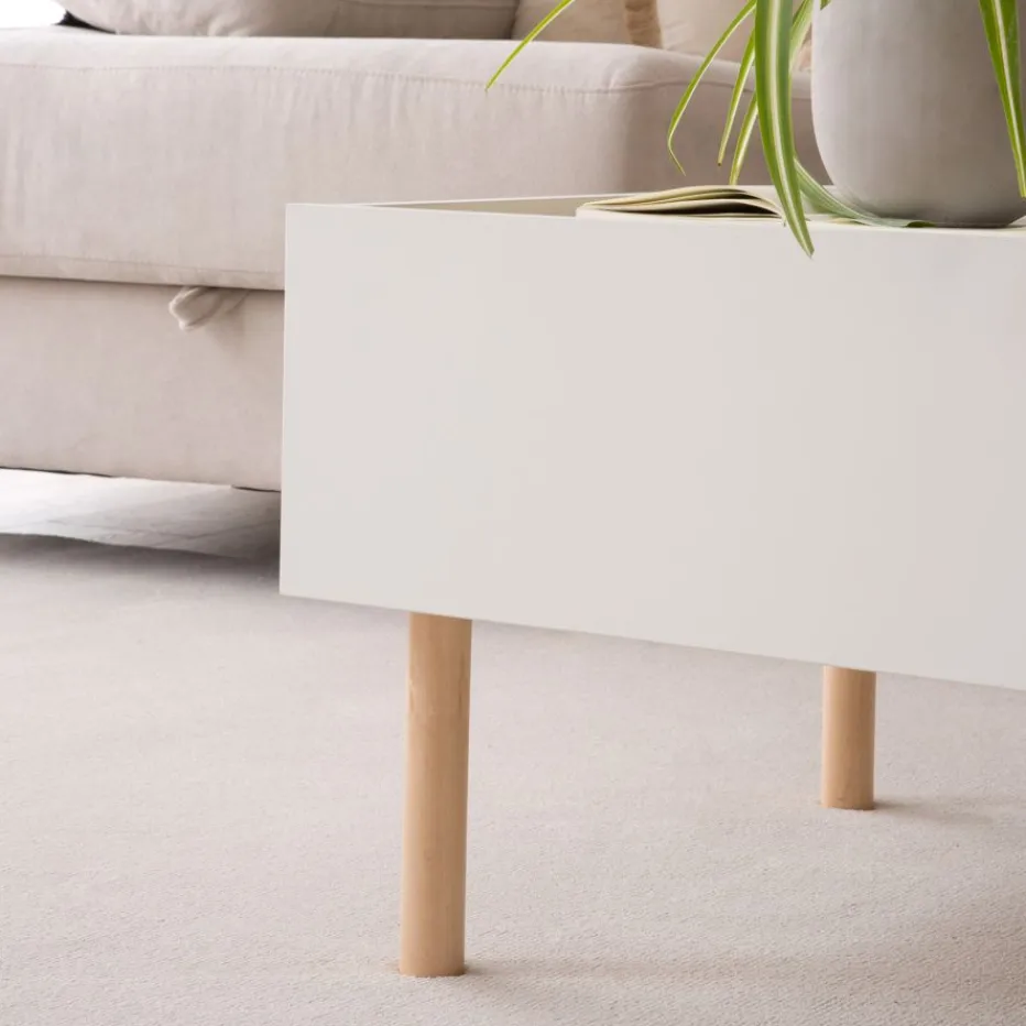 Canes Table basse blanc mat et naturel duna^Banak Outlet