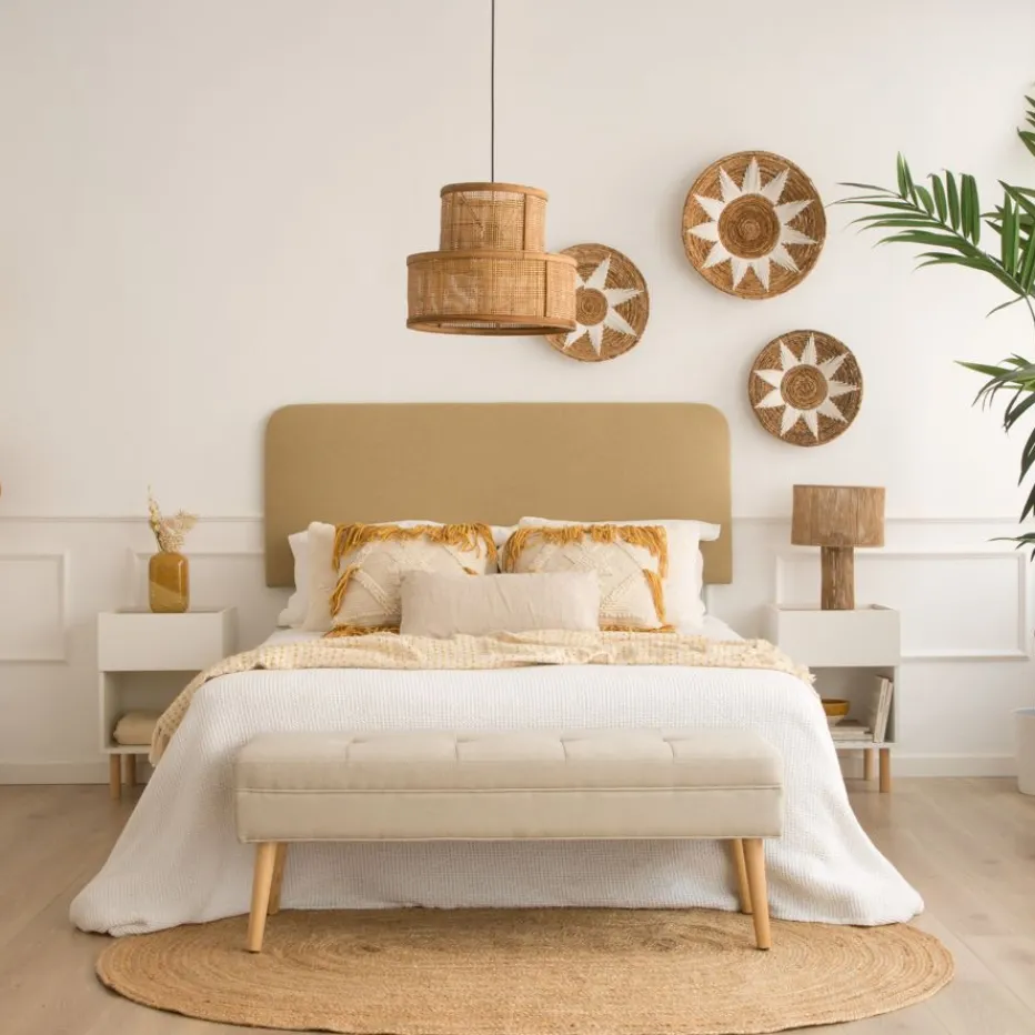 Canes Table de chevet blanc mat et naturel duna^Banak Outlet