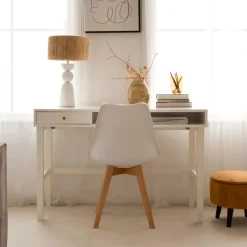 Ceilan Bureau en laqué blanc avec tiroir^Banak Hot