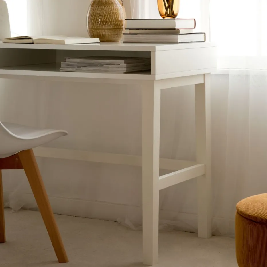 Ceilan Bureau en laqué blanc avec tiroir^Banak Hot