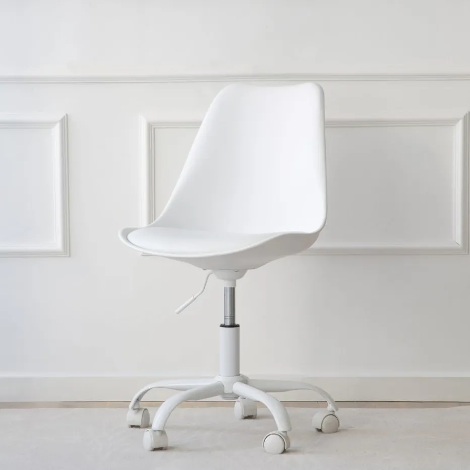 Christie Chaise de bureau blanche à roulettes^Banak Hot