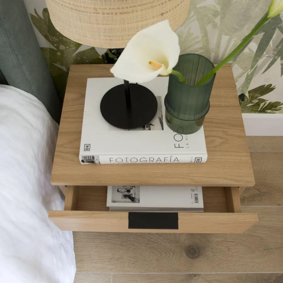 Coimbra Table de chevet en bois et métal^Banak Outlet