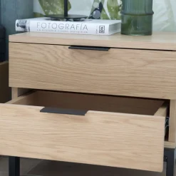 Coimbra Table de chevet en bois et métal^Banak Outlet