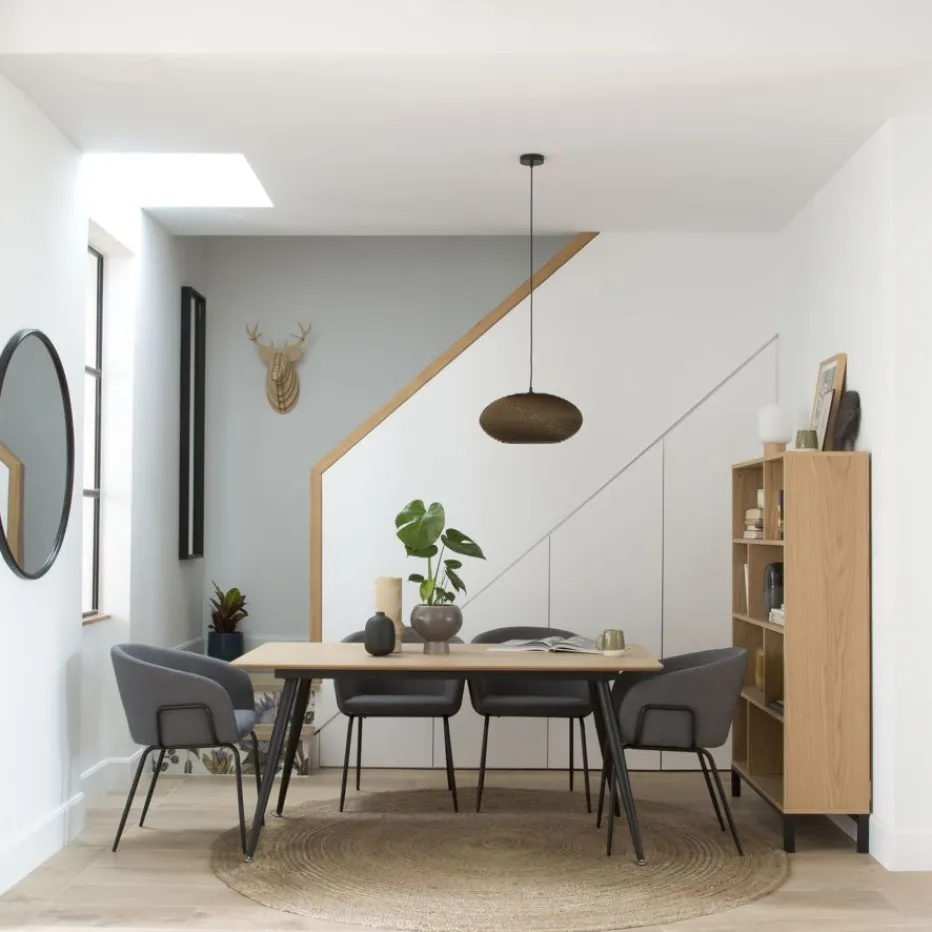 Coimbra Table de salle à manger rectangulaire en bois et métal^Banak Discount