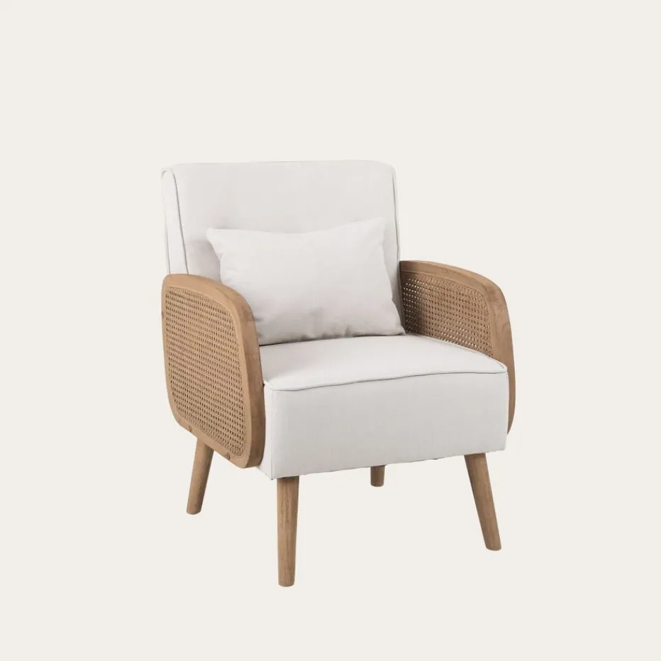 Corfu Sillón tapizado y madera^Banak Outlet
