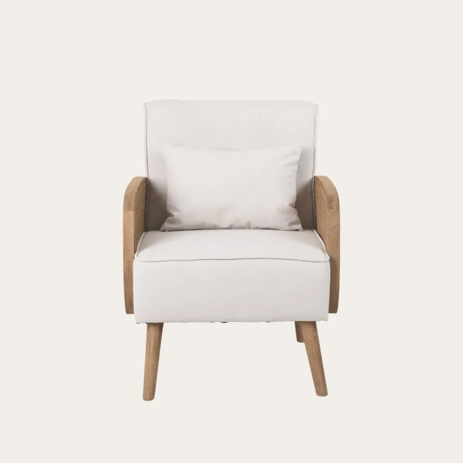 Corfu Sillón tapizado y madera^Banak Outlet