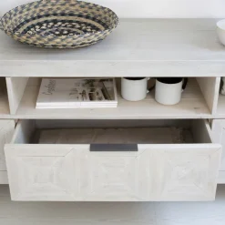 Cuzco Meuble tv en bois massif blanc wild^Banak Outlet
