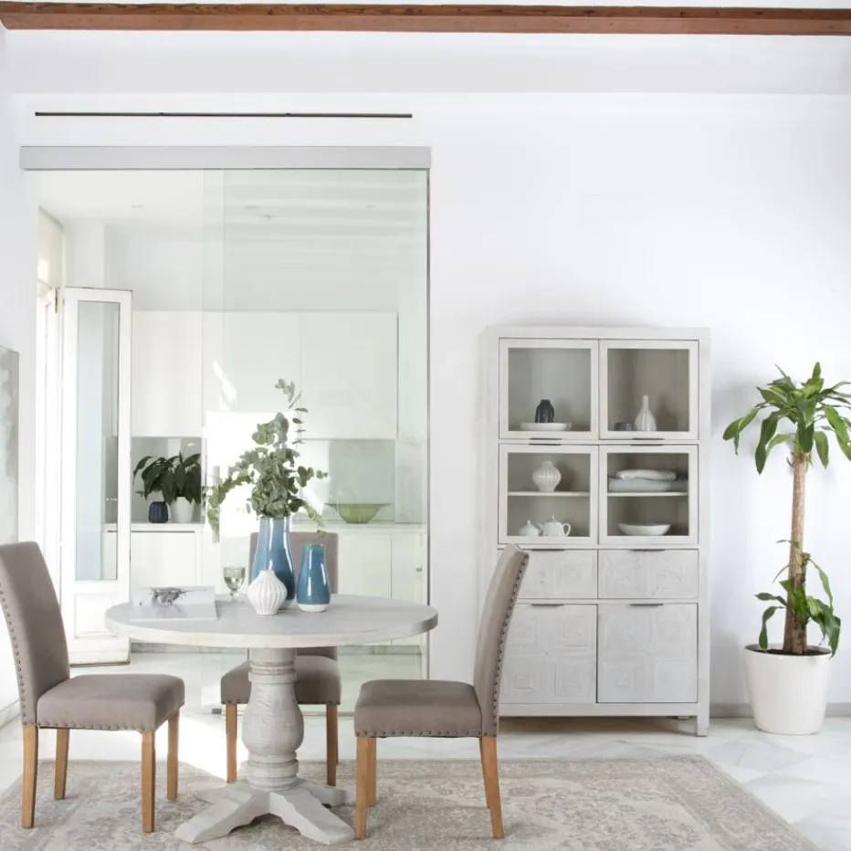 Cuzco Vitrine en bois massif blanc wild^Banak Discount