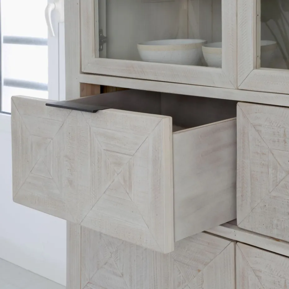 Cuzco Vitrine en bois massif blanc wild^Banak Discount