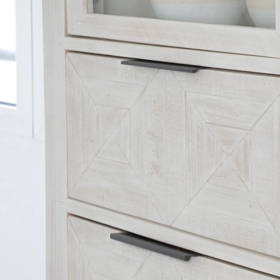 Cuzco Vitrine en bois massif blanc wild^Banak Discount