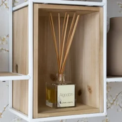 Dallas étagère murale en bois et métal blanc^Banak Hot