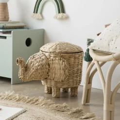 Delfi Panier en forme d'éléphant en rotin naturel^Banak Hot