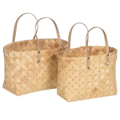 Demas Ensembles de 2 paniers en bois de paulownia^Banak Discount
