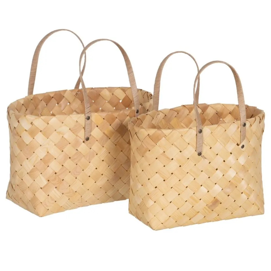 Demas Ensembles de 2 paniers en bois de paulownia^Banak Discount