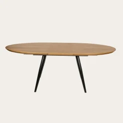 Didier Mesa de comedor extensible ovalada 160/200 de madera y metal^Banak Sale